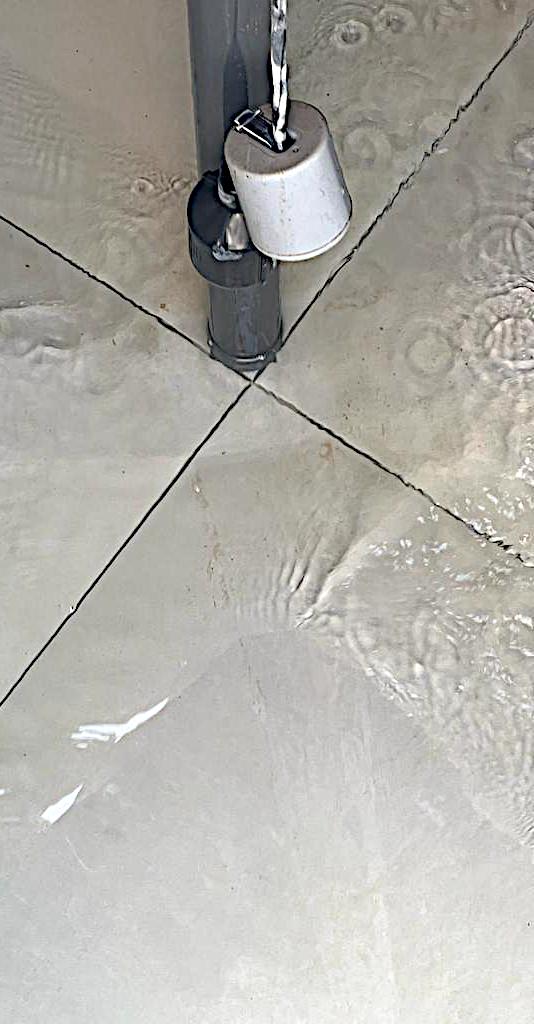 Clean floor inside a disinfected tank